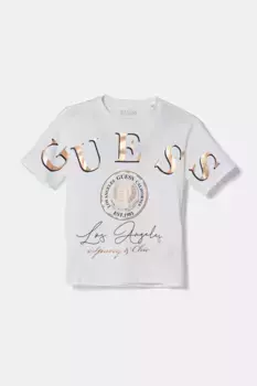 Хлопковая футболка для детей Guess, белый