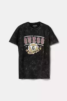 Хлопковая футболка для детей Guess, черный