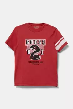 Хлопковая футболка для детей Guess, красный