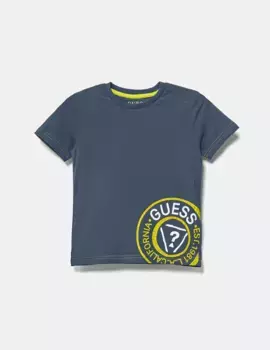 Хлопковая футболка для детей Guess, темно-синий