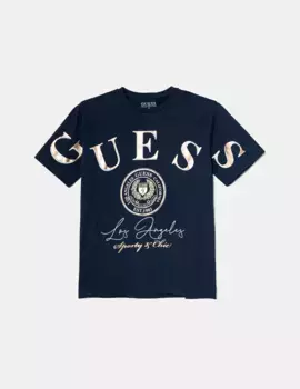 Хлопковая футболка для детей Guess, темно-синий