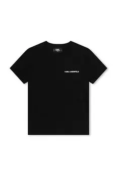 Хлопковая футболка для детей Karl Lagerfeld, черный