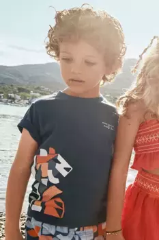 Хлопковая футболка для детей Mayoral, темно-синий