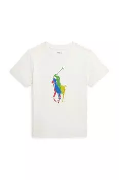 Хлопковая футболка для детей Polo Ralph Lauren, белый