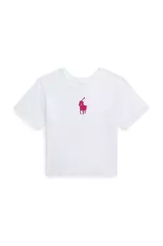 Хлопковая футболка для детей Polo Ralph Lauren, белый