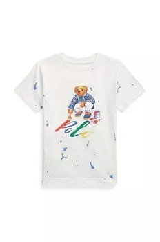 Хлопковая футболка для детей Polo Ralph Lauren, белый