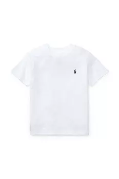 Хлопковая футболка для детей Polo Ralph Lauren, белый