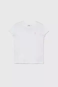Хлопковая футболка для детей Polo Ralph Lauren, белый