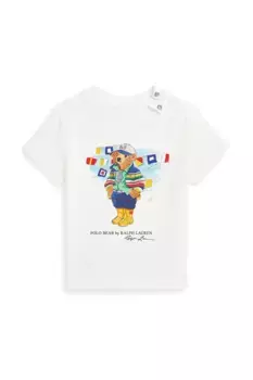 Хлопковая футболка для детей Polo Ralph Lauren, белый