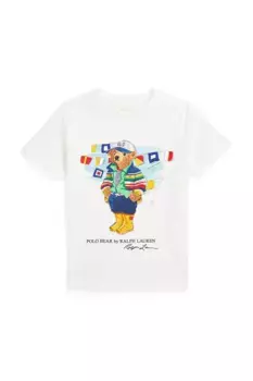 Хлопковая футболка для детей Polo Ralph Lauren, белый