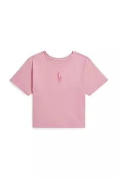 Хлопковая футболка для детей Polo Ralph Lauren, розовый