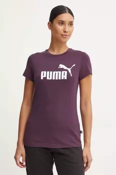 Хлопковая футболка для детей Puma, фиолетовый