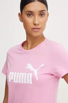 Хлопковая футболка для детей Puma, розовый
