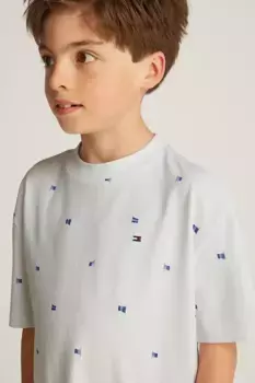 Хлопковая футболка для детей Tommy Hilfiger, белый