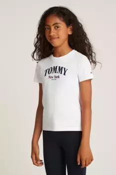 Хлопковая футболка для детей Tommy Hilfiger, белый