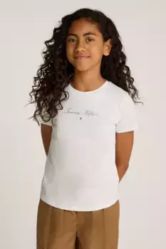 Хлопковая футболка для детей Tommy Hilfiger, белый