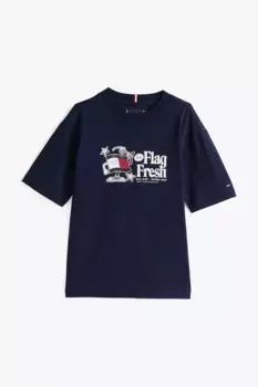 Хлопковая футболка для детей Tommy Hilfiger, черный