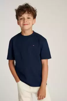 Хлопковая футболка для детей Tommy Hilfiger, темно-синий
