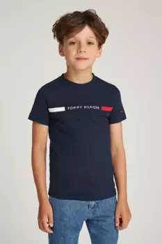 Хлопковая футболка для детей Tommy Hilfiger, темно-синий