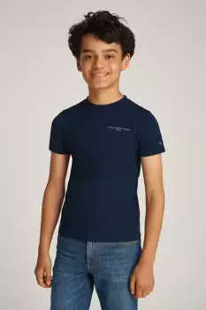 Хлопковая футболка для детей Tommy Hilfiger, темно-синий