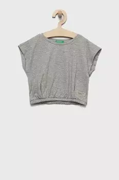 Хлопковая футболка для детей United Colors of Benetton, серый