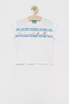 Хлопковая футболка для детей United Colors of Benetton, белый