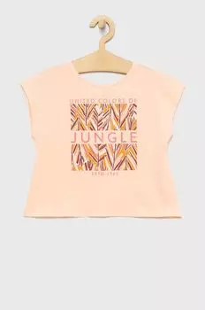 Хлопковая футболка для детей United Colors of Benetton, розовый