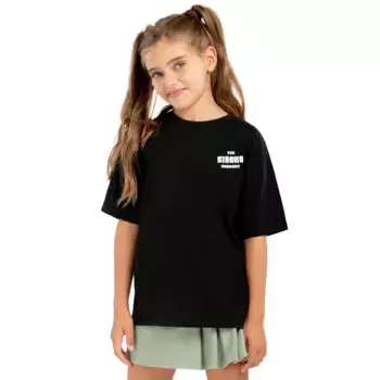 Хлопковая футболка для девочек с коротким рукавом Skeleton-G Siroko, чёрный