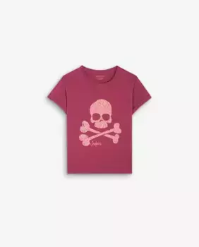 Хлопковая футболка для девочек с короткими рукавами Scalpers, фиолетовый