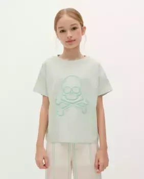 Хлопковая футболка для девочек с короткими рукавами Scalpers, синий