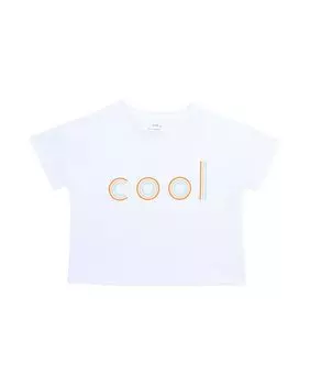 Хлопковая футболка для девочек с надписью спереди KNOT, белый