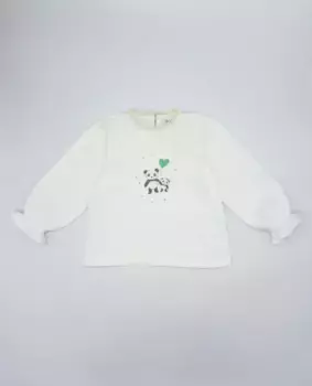 Хлопковая футболка для девочки с рисунком спереди Fina Ejerique, белый