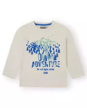 Хлопковая футболка для мальчика бежевого цвета Canada House