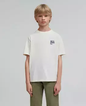 Хлопковая футболка для мальчика с короткими рукавами Scalpers, белый