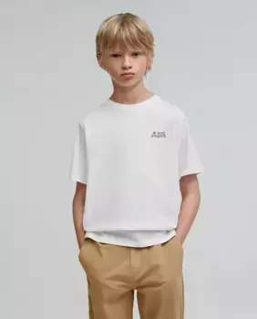 Хлопковая футболка для мальчика с короткими рукавами Scalpers, белый