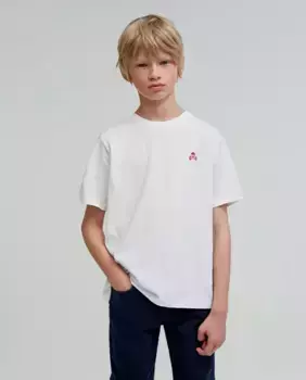 Хлопковая футболка для мальчика с короткими рукавами Scalpers, белый