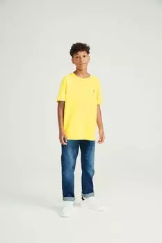 Хлопковая футболка для мальчика с логотипом Polo Ralph Lauren, желтый