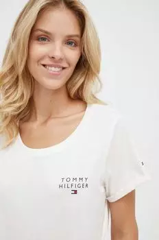 Хлопковая футболка для отдыха Tommy Hilfiger, бежевый