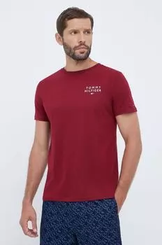 Хлопковая футболка для отдыха Tommy Hilfiger, гранат