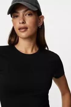 Хлопковая футболка для тела Marks & Spencer, черный