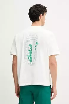 Хлопковая футболка DOMINIC TEE Pepe Jeans, белый