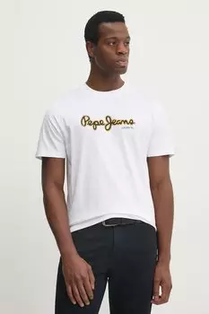 Хлопковая футболка DORIAN TEE Pepe Jeans, белый