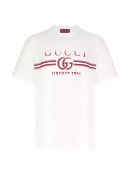 Хлопковая футболка Double G Gucci, белый
