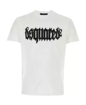 Хлопковая футболка Dsquared2, белый