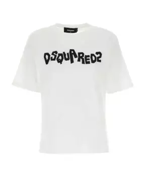 Хлопковая футболка Dsquared2, белый