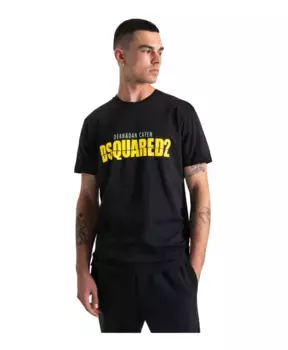 Хлопковая футболка Dsquared2, черный