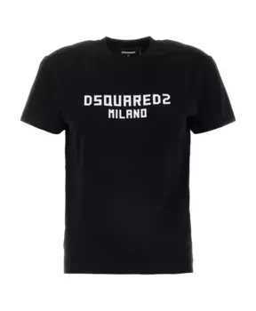 Хлопковая футболка Dsquared2, черный