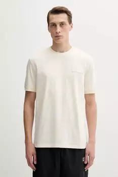Хлопковая футболка Ea7 Emporio Armani, бежевый