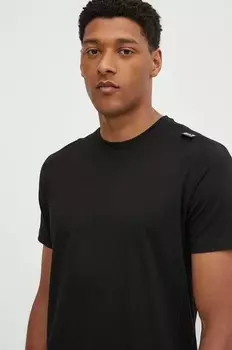 Хлопковая футболка EA7 Emporio Armani, черный