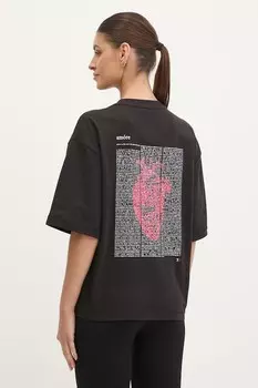 Хлопковая футболка Ea7 Emporio Armani, черный